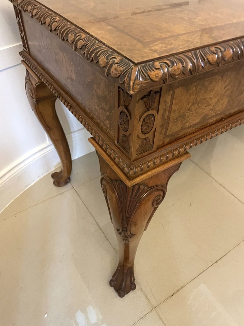 Outstanding Quality Antique Burr Walnut Freestanding Standing Console/Hall Table - Image 10